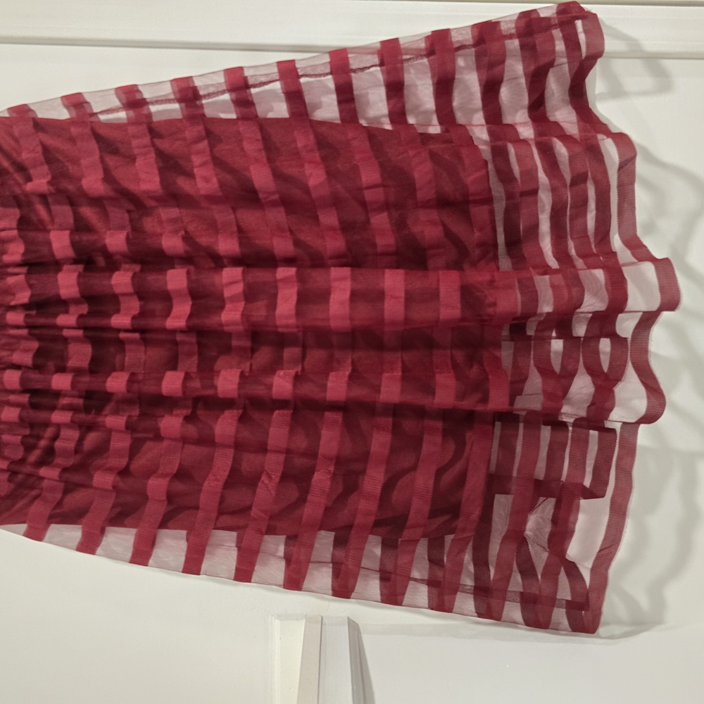 Metro Wear Red A-Line Tiered Midi Skirt
